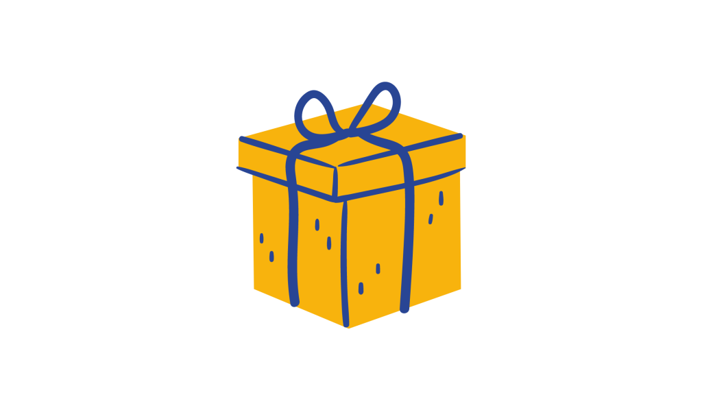 blue and yellow present illustration