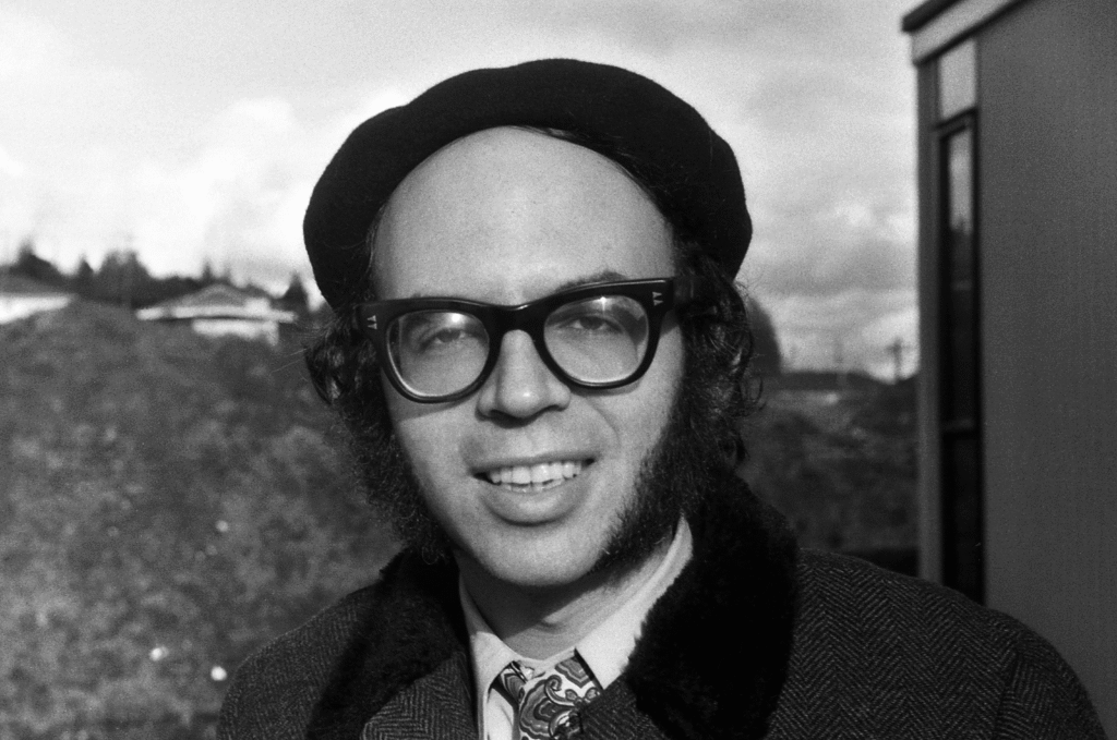 Founding Editor David Evanier. Photo by Jon Paul Henry, who says it was "taken at the Douglas College Surrey Campus, on 140 Street, when the campii were still trailers joined together.
